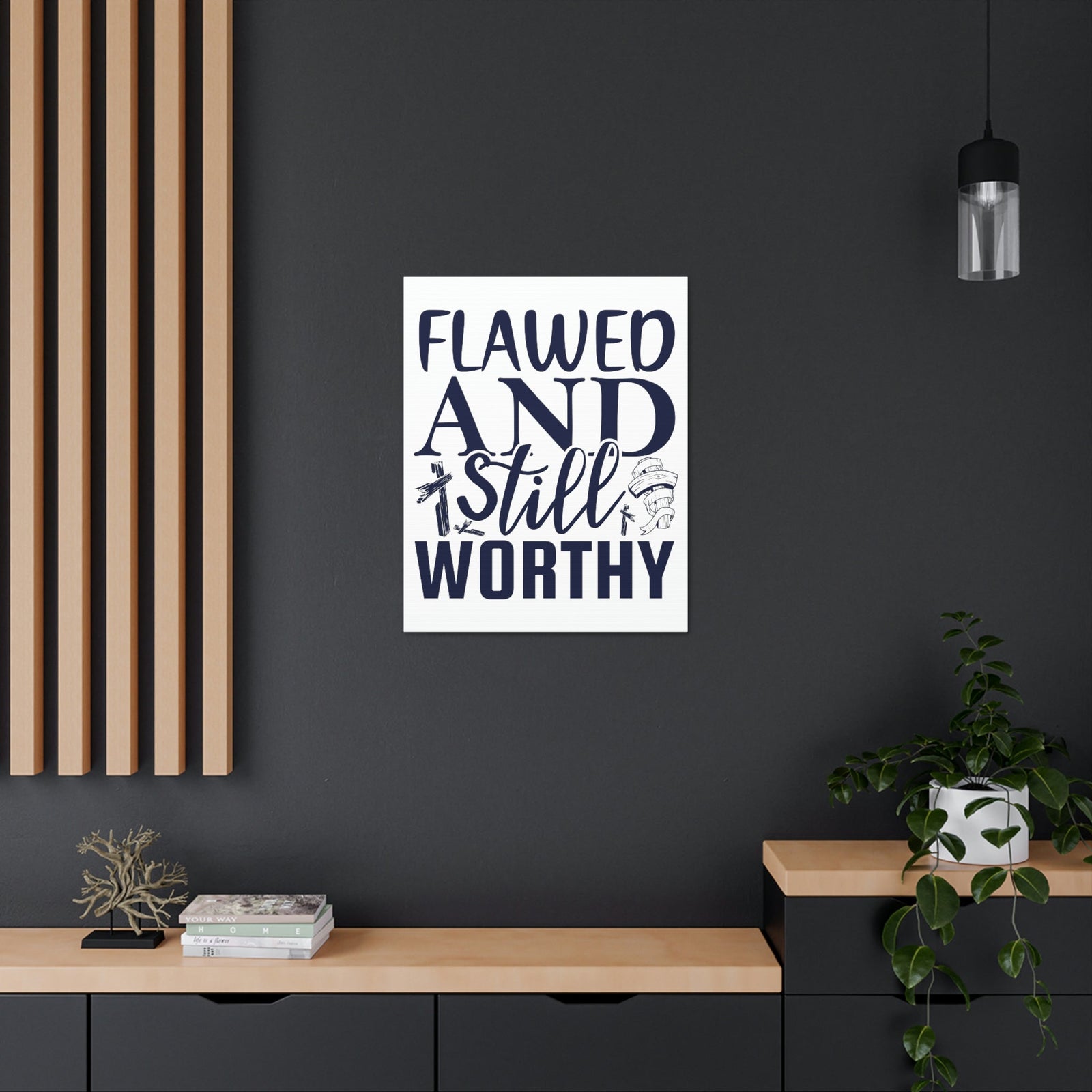 Scripture Walls Flawed And Still Worthy Romans 5:8 Christian Wall Art Print Ready to Hang Unframed-Express Your Love Gifts