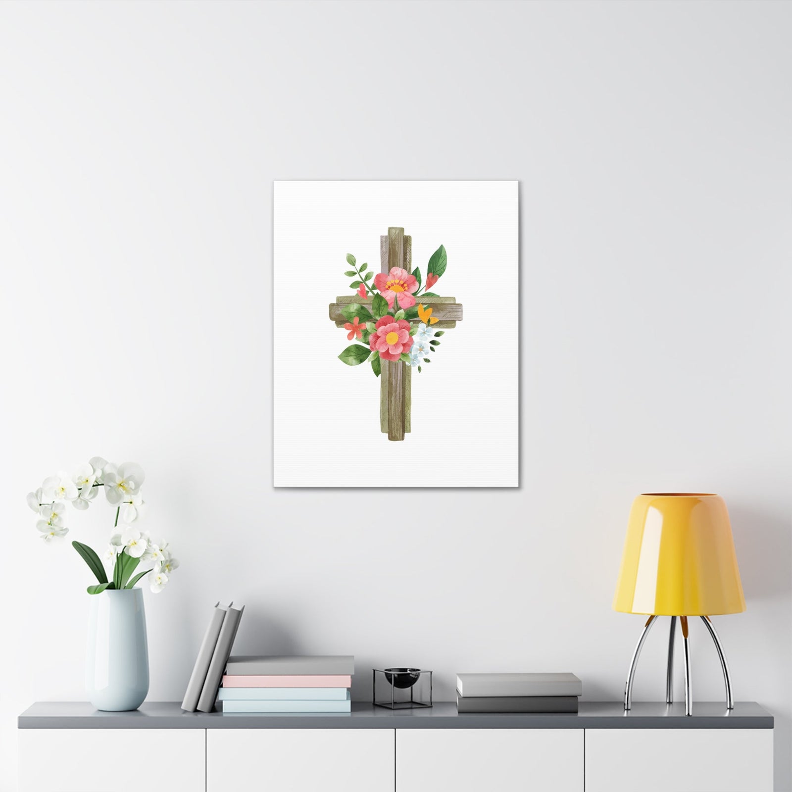 Scripture Walls Flower Cross Psalms 103:15 Christian Wall Art Bible Verse Print Ready to Hang Unframed-Express Your Love Gifts