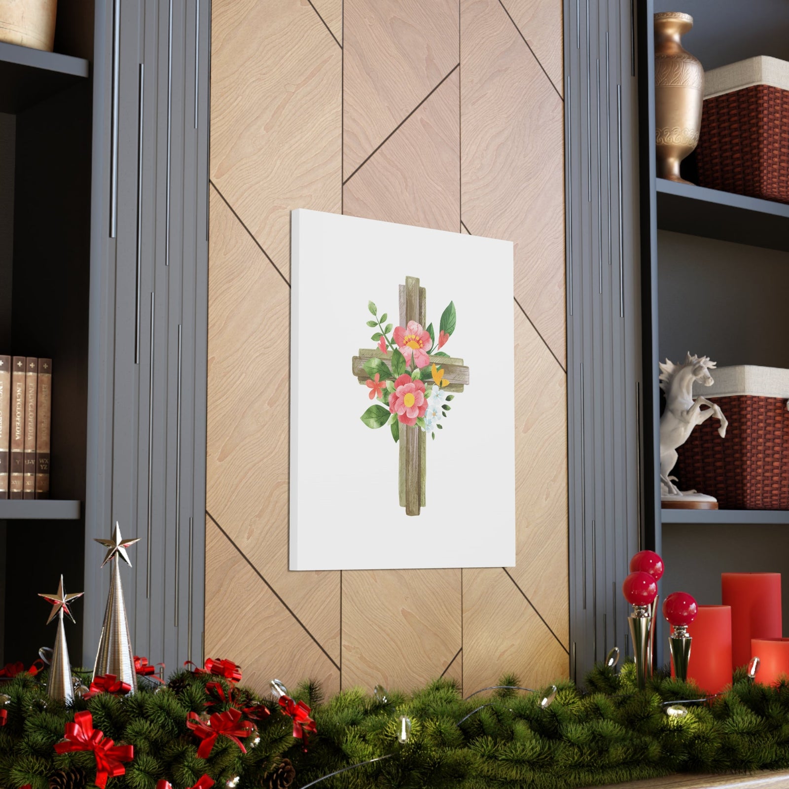 Scripture Walls Flower Cross Psalms 103:15 Christian Wall Art Bible Verse Print Ready to Hang Unframed-Express Your Love Gifts