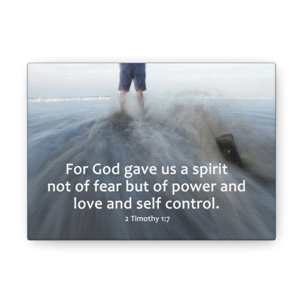 Scripture Walls For God Gave Us A Spirit 2 Timothy 1:7 Bible Verse Canvas Christian Wall Art Ready to Hang Unframed-Express Your Love Gifts