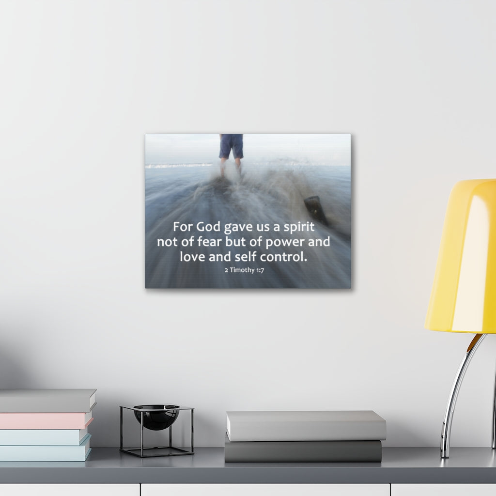 Scripture Walls For God Gave Us A Spirit 2 Timothy 1:7 Bible Verse Canvas Christian Wall Art Ready to Hang Unframed-Express Your Love Gifts