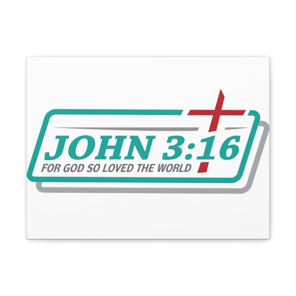 Scripture Walls For God So Loved The World Cross John 3:16 Bible Verse Canvas Christian Wall Art Ready To Hang Unframed-Express Your Love Gifts