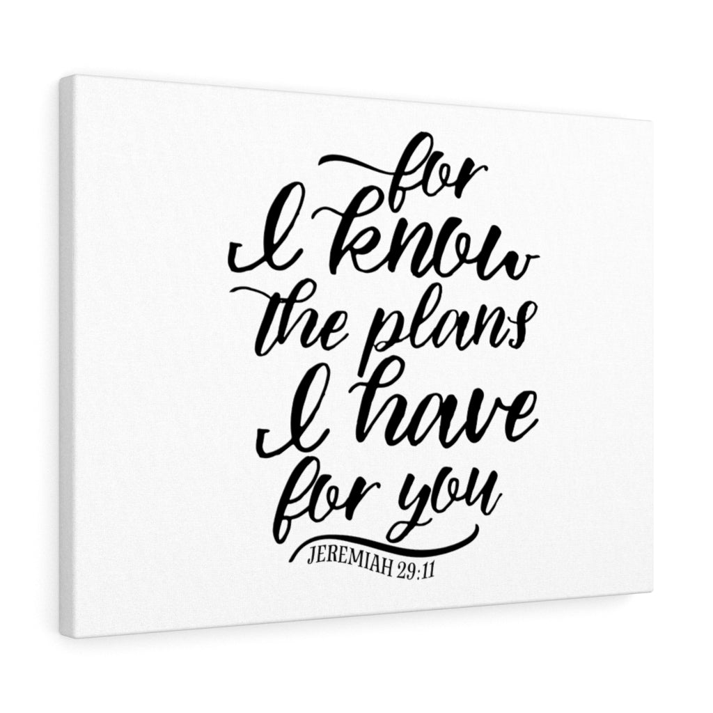 Scripture Walls For I Know The Plans Jeremiah 29:11 Bible Verse Canvas Christian Wall Art Ready to Hang Unframed-Express Your Love Gifts
