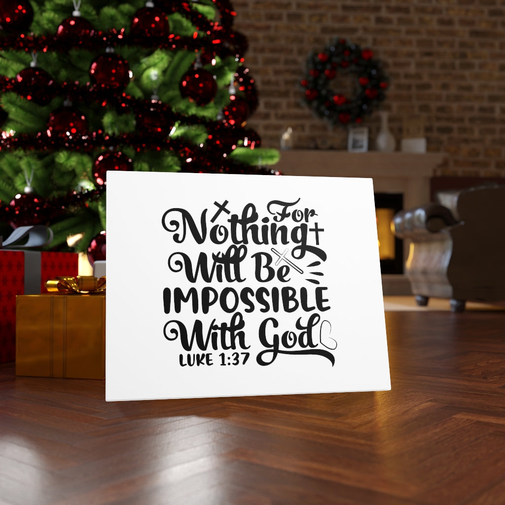 Scripture Walls For Nothing Will Be Impossible Luke 1:37 Bible Verse Canvas Christian Wall Art Ready to Hang Unframed-Express Your Love Gifts