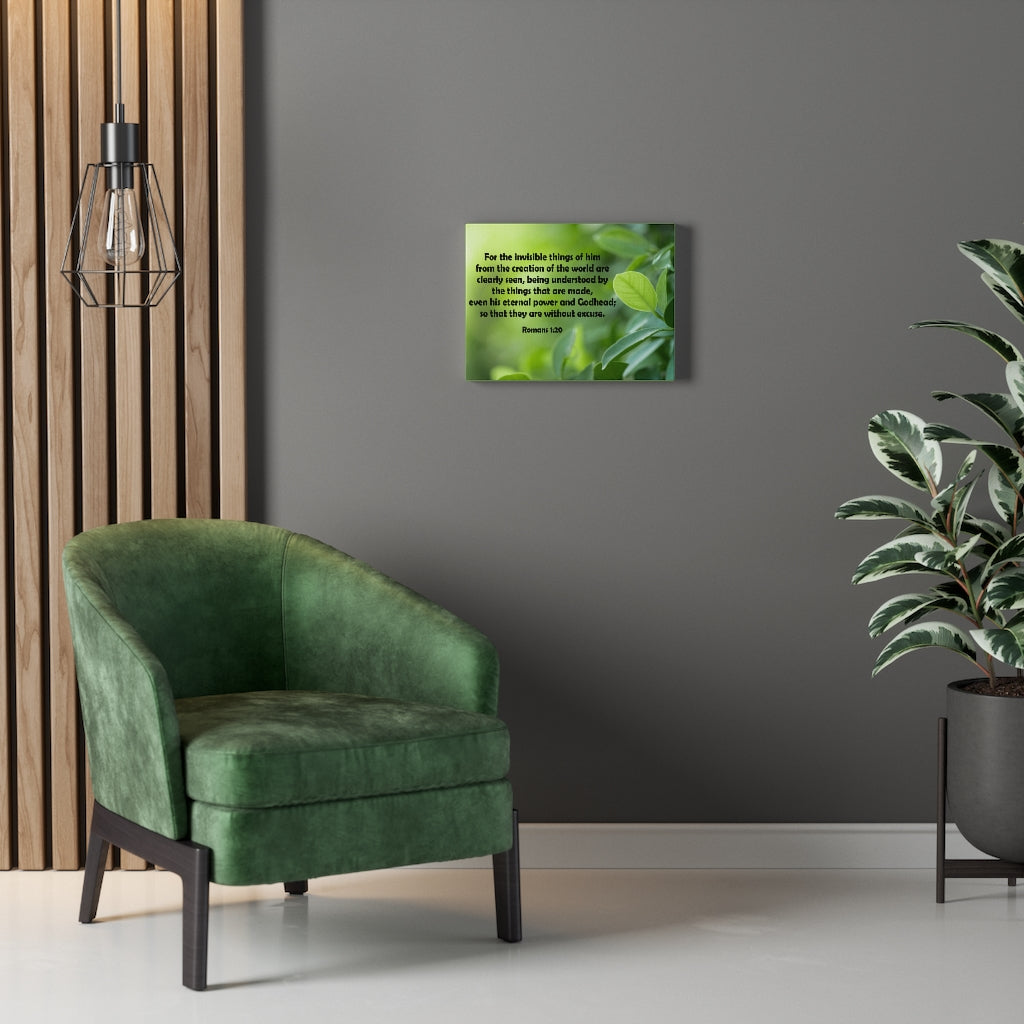 Scripture Walls For The Invisible Things Romans 1:20 Green Bible Verse Canvas Christian Wall Art Ready to Hang Unframed-Express Your Love Gifts