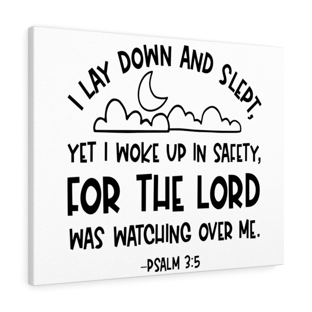 Scripture Walls For The Lord Psalm 3:5 Bible Verse Canvas Christian Wall Art Ready to Hang Unframed-Express Your Love Gifts