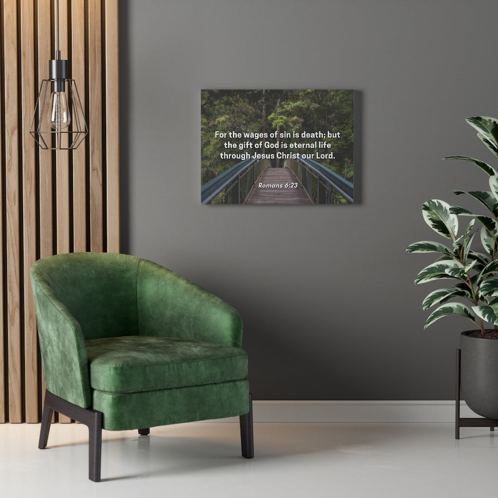Scripture Walls For The Wages Of Sin Is Death Romans 6:23 Bible Verse Canvas Christian Wall Art Ready to Hang Unframed-Express Your Love Gifts