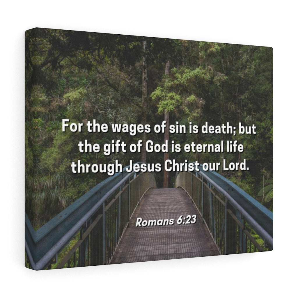 Scripture Walls For The Wages Of Sin Is Death Romans 6:23 Bible Verse Canvas Christian Wall Art Ready to Hang Unframed-Express Your Love Gifts