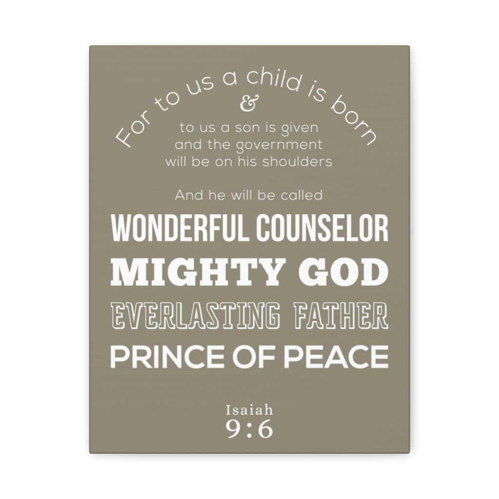 Scripture Walls For To Us A Child Is Born Isaiah 9:6 Christian Wall Art Bible Verse Print Ready To Hang Unframed-Express Your Love Gifts