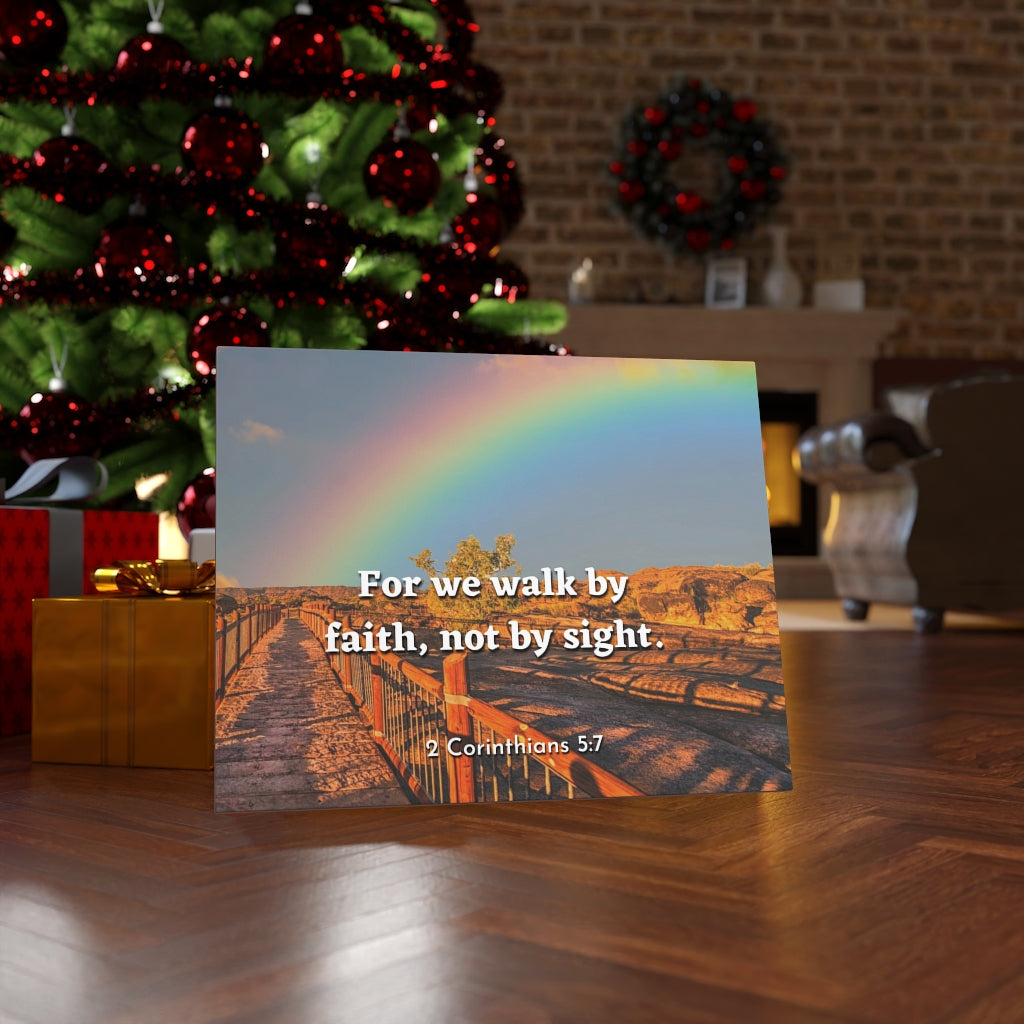 Scripture Walls For We Walk By Faith 2 Corinthians 5:7 Bible Verse Canvas Christian Wall Art Ready to Hang Unframed-Express Your Love Gifts