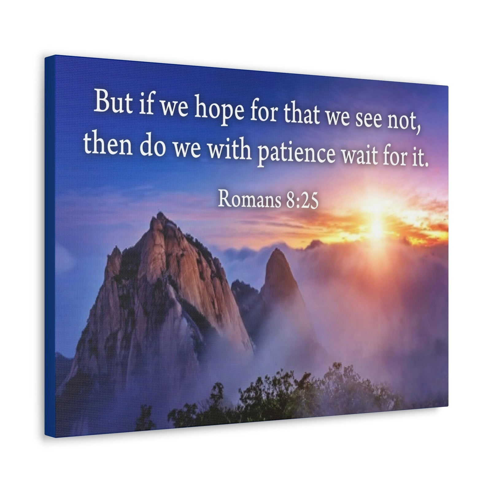 Scripture Walls For What We See Romans 8:25 Bible Verse Canvas Christian Wall Art Ready to Hang Unframed-Express Your Love Gifts