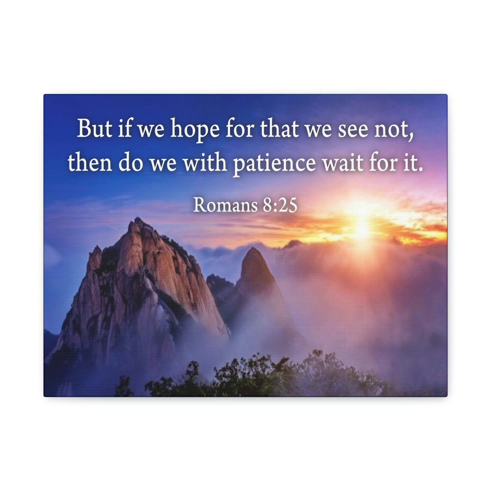 Scripture Walls For What We See Romans 8:25 Bible Verse Canvas Christian Wall Art Ready to Hang Unframed-Express Your Love Gifts