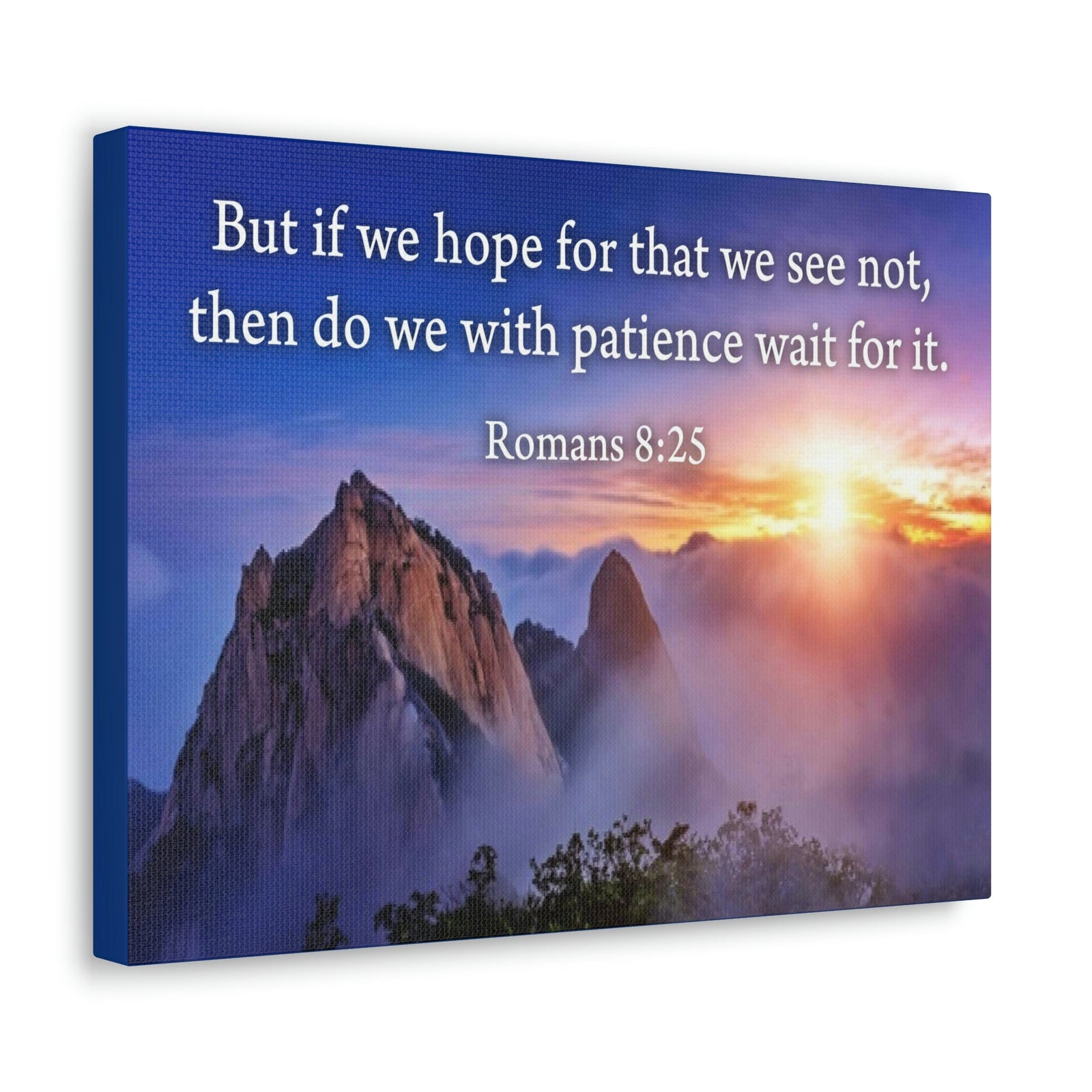 Scripture Walls For What We See Romans 8:25 Bible Verse Canvas Christian Wall Art Ready to Hang Unframed-Express Your Love Gifts