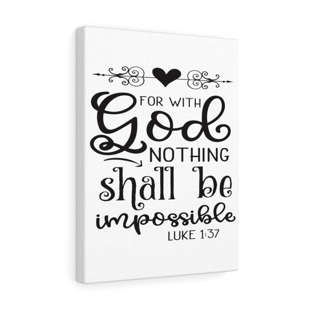 Scripture Walls For With God Heart Luke 1:37 Bible Verse Canvas Christian Wall Art Ready to Hang Unframed-Express Your Love Gifts