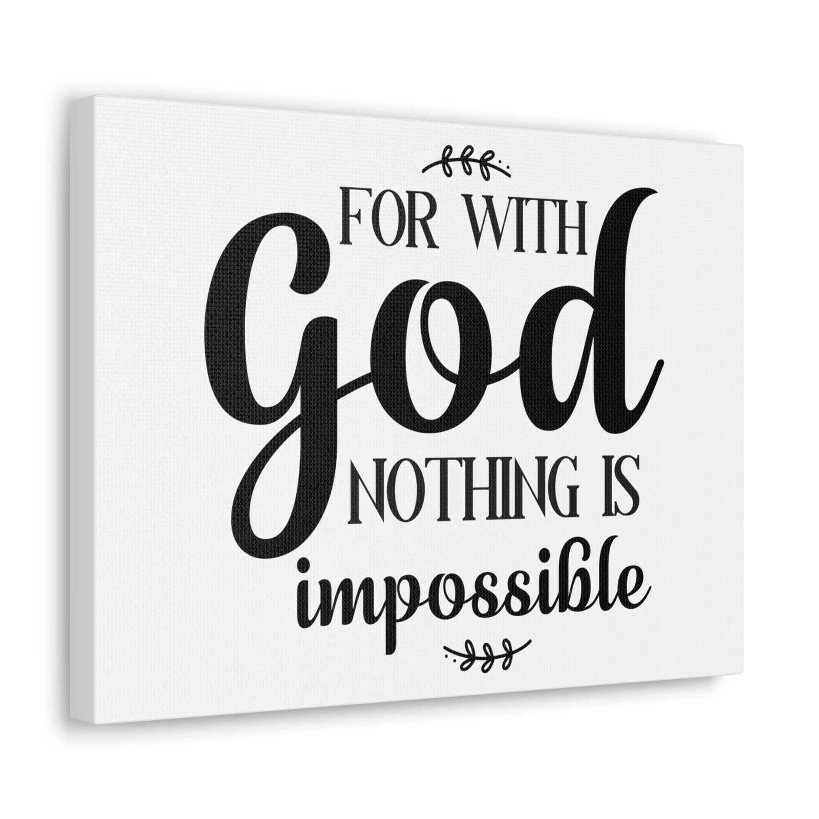 Scripture Walls For With God Nothing Is Impossible Luke 1:37 Christian Wall Art Print Ready to Hang Unframed-Express Your Love Gifts