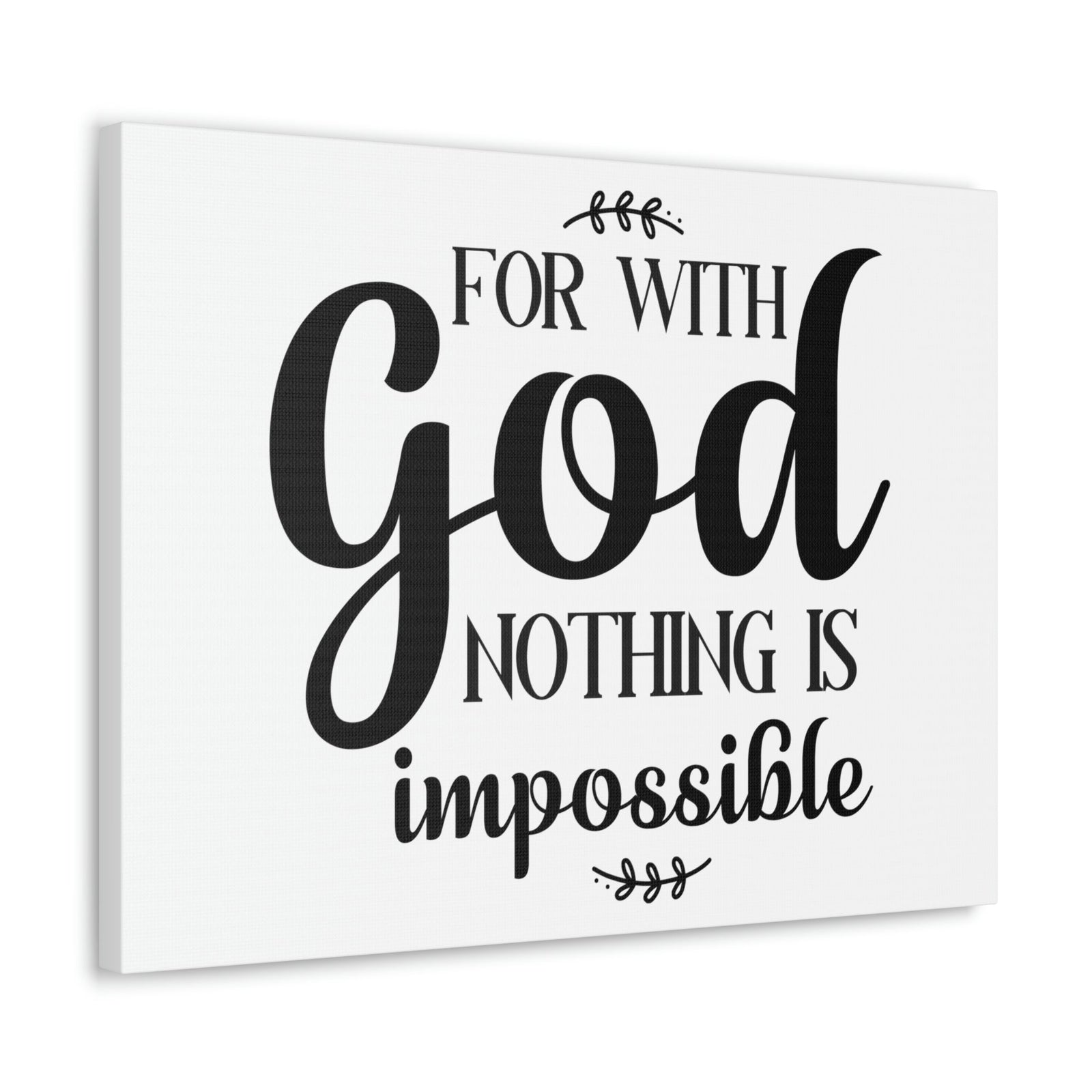 Scripture Walls For With God Nothing Is Impossible Luke 1:37 Christian Wall Art Print Ready to Hang Unframed-Express Your Love Gifts