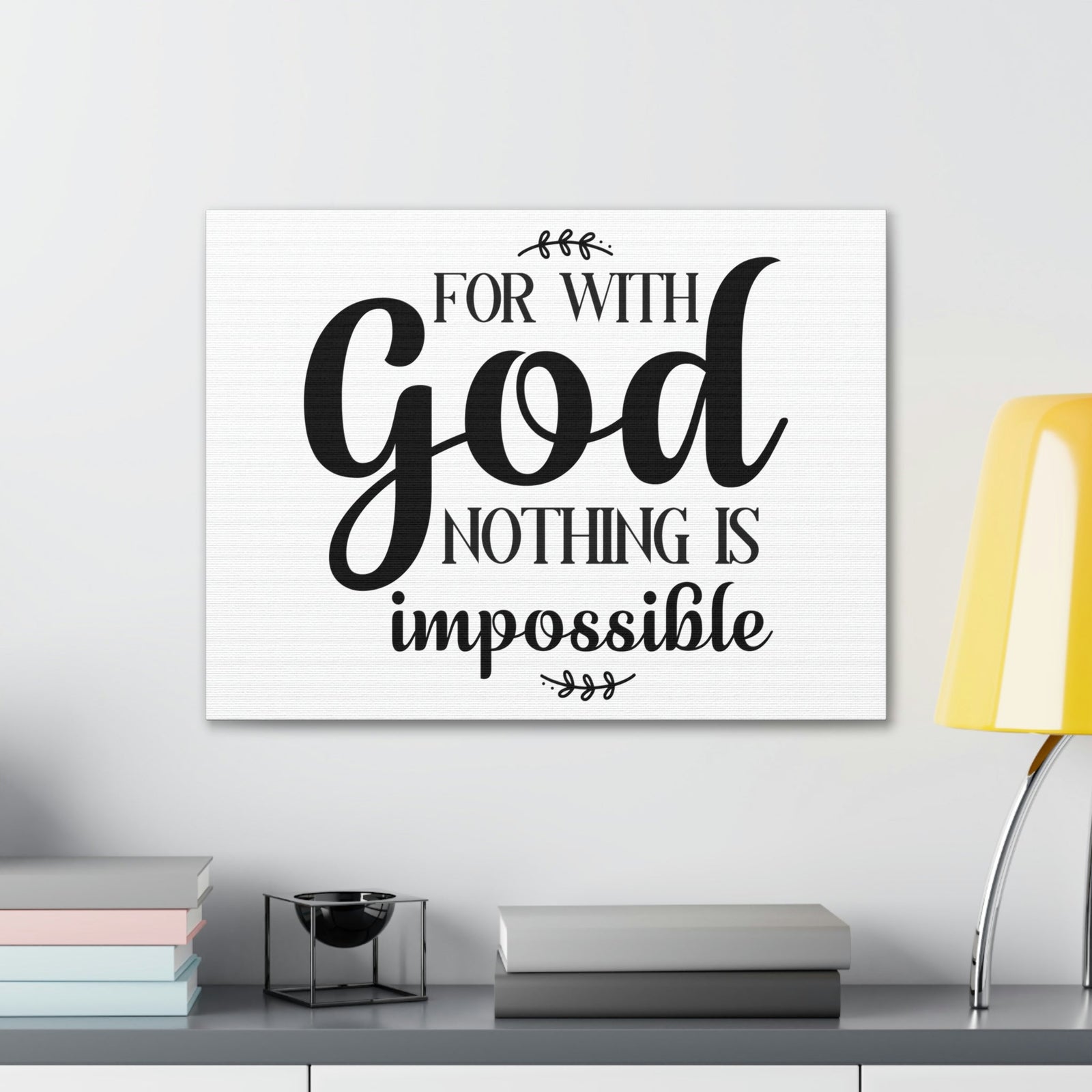 Scripture Walls For With God Nothing Is Impossible Luke 1:37 Christian Wall Art Print Ready to Hang Unframed-Express Your Love Gifts