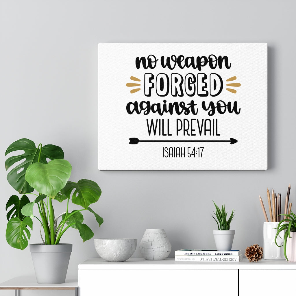 Scripture Walls Forged Isaiah 54:17 Bible Verse Canvas Christian Wall Art Ready to Hang Unframed-Express Your Love Gifts