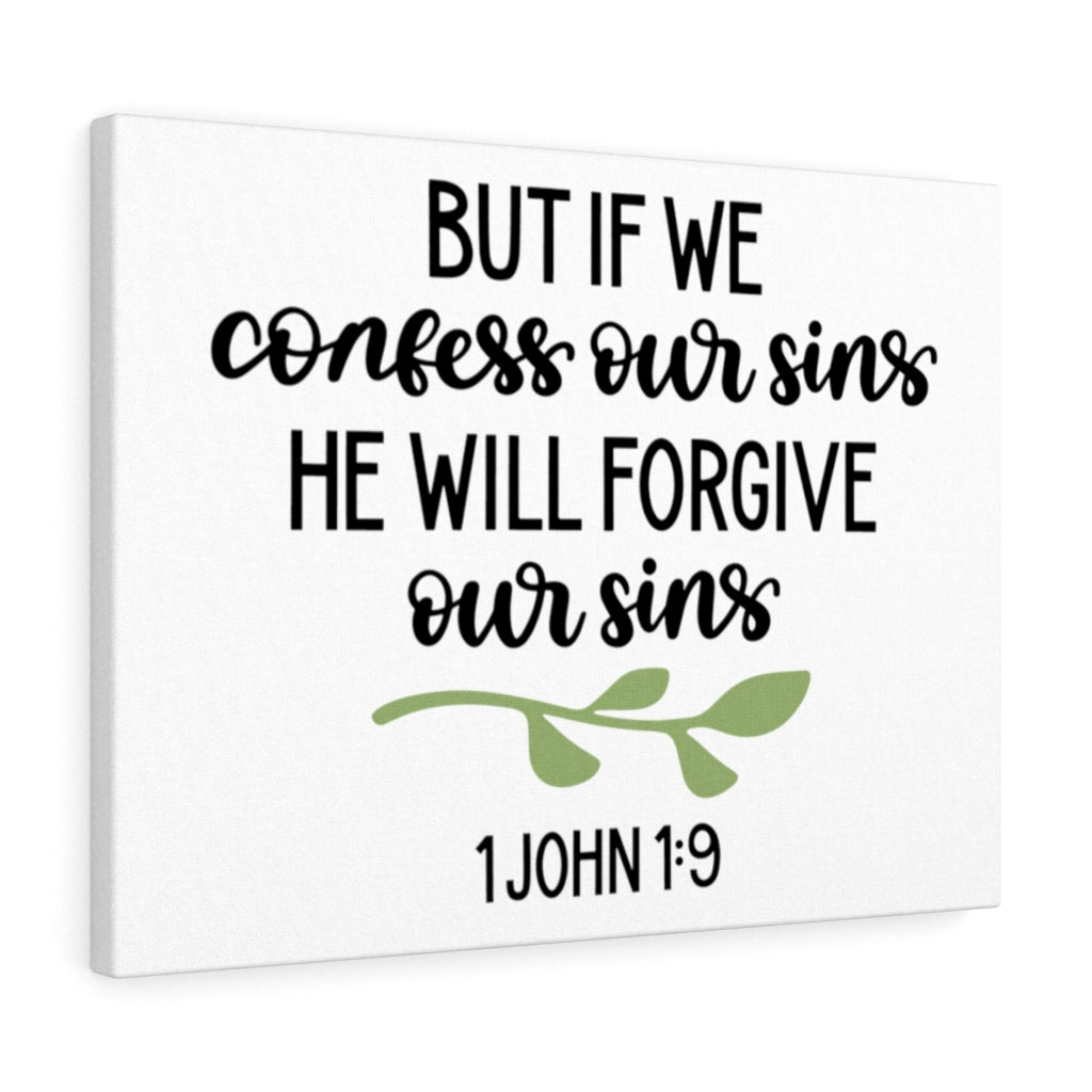 Scripture Walls Forgive 1 John 1:9 Bible Verse Canvas Christian Wall Art Ready to Hang Unframed-Express Your Love Gifts