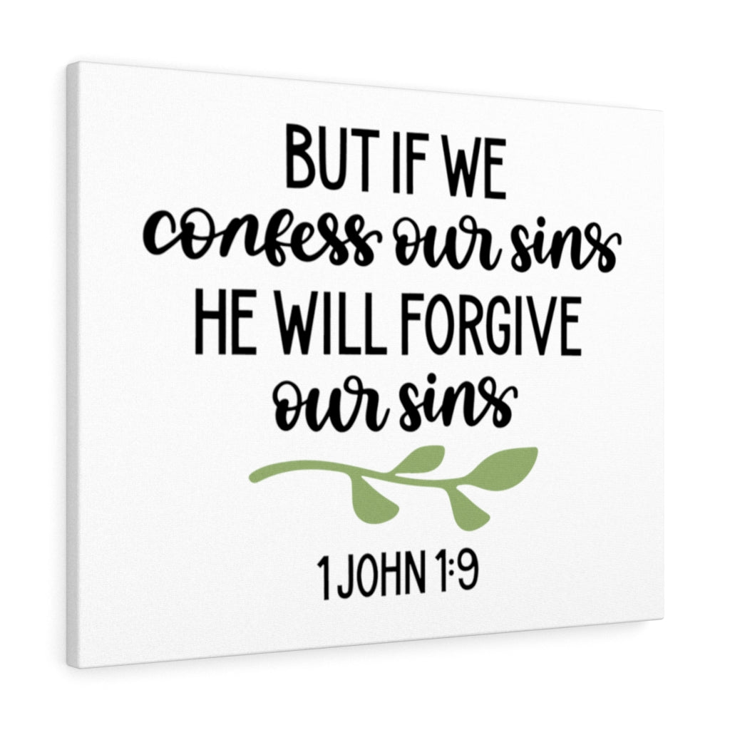 Scripture Walls Forgive 1 John 1:9 Bible Verse Canvas Christian Wall Art Ready to Hang Unframed-Express Your Love Gifts