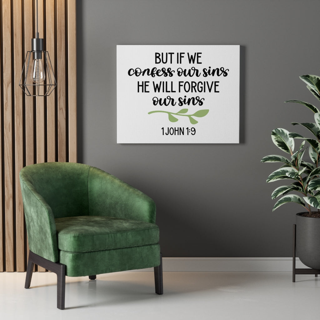 Scripture Walls Forgive 1 John 1:9 Bible Verse Canvas Christian Wall Art Ready to Hang Unframed-Express Your Love Gifts