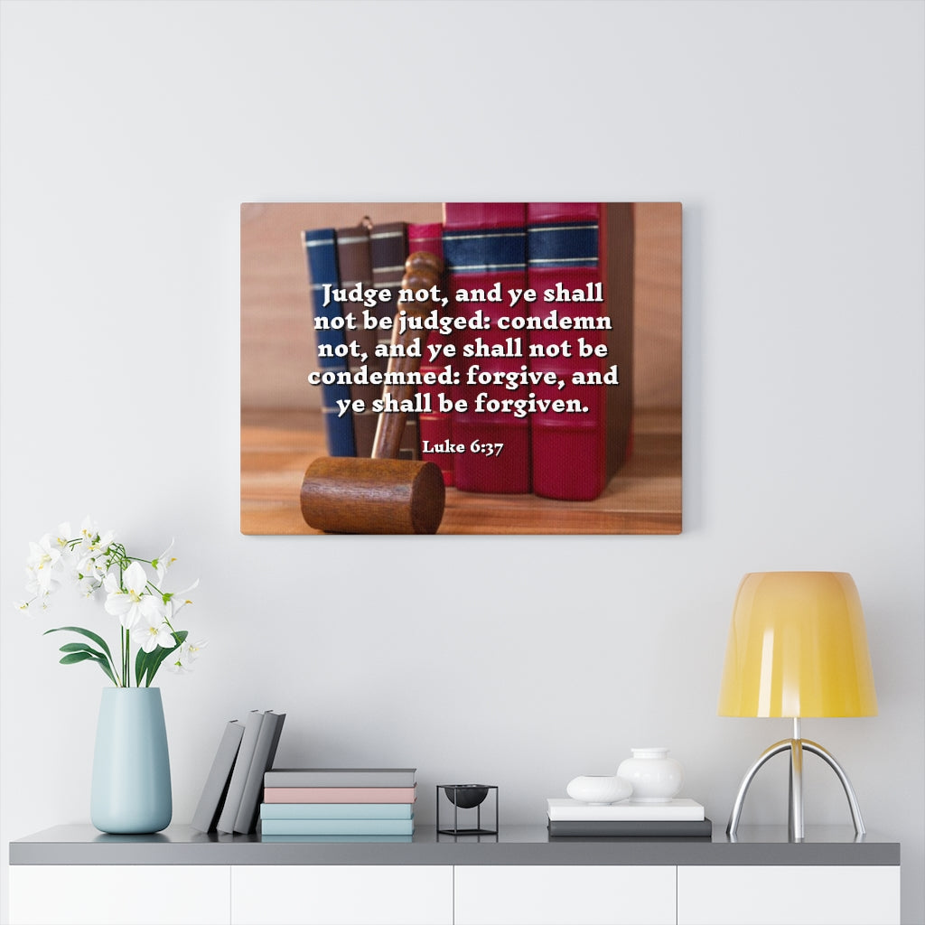 Scripture Walls Forgive And Ye Shall Be Forgiven Luke 6:37 Bible Verse Canvas Christian Wall Art Ready to Hang Unframed-Express Your Love Gifts