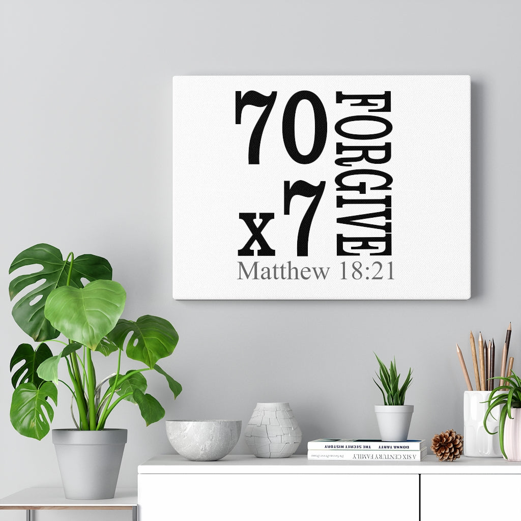 Scripture Walls Forgive Matthew 18:21 Bible Verse Canvas Christian Wall Art Ready to Hang Unframed-Express Your Love Gifts