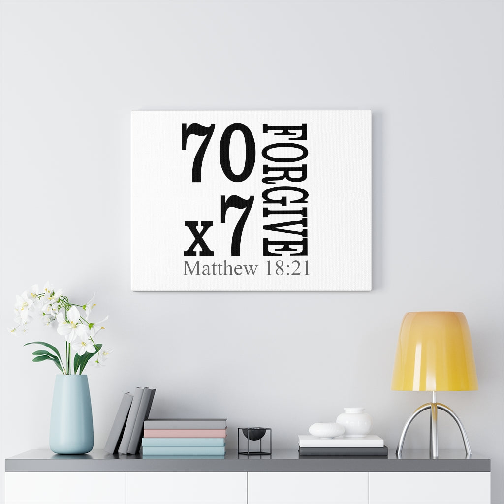 Scripture Walls Forgive Matthew 18:21 Bible Verse Canvas Christian Wall Art Ready to Hang Unframed-Express Your Love Gifts