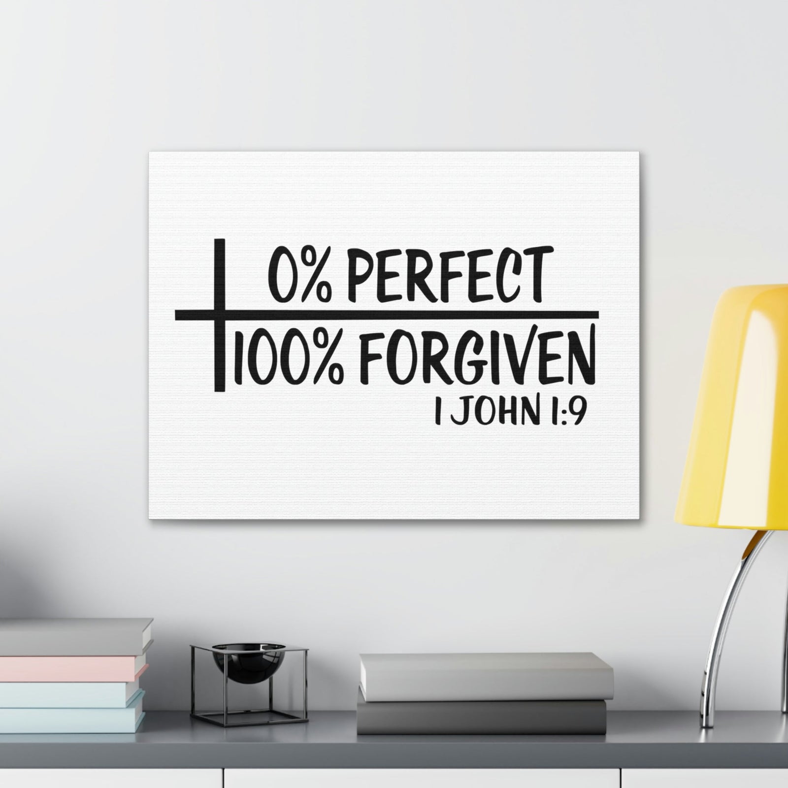 Scripture Walls Forgiven 1 John 1:9 Bible Verse Canvas Christian Wall Art Ready to Hang Unframed-Express Your Love Gifts