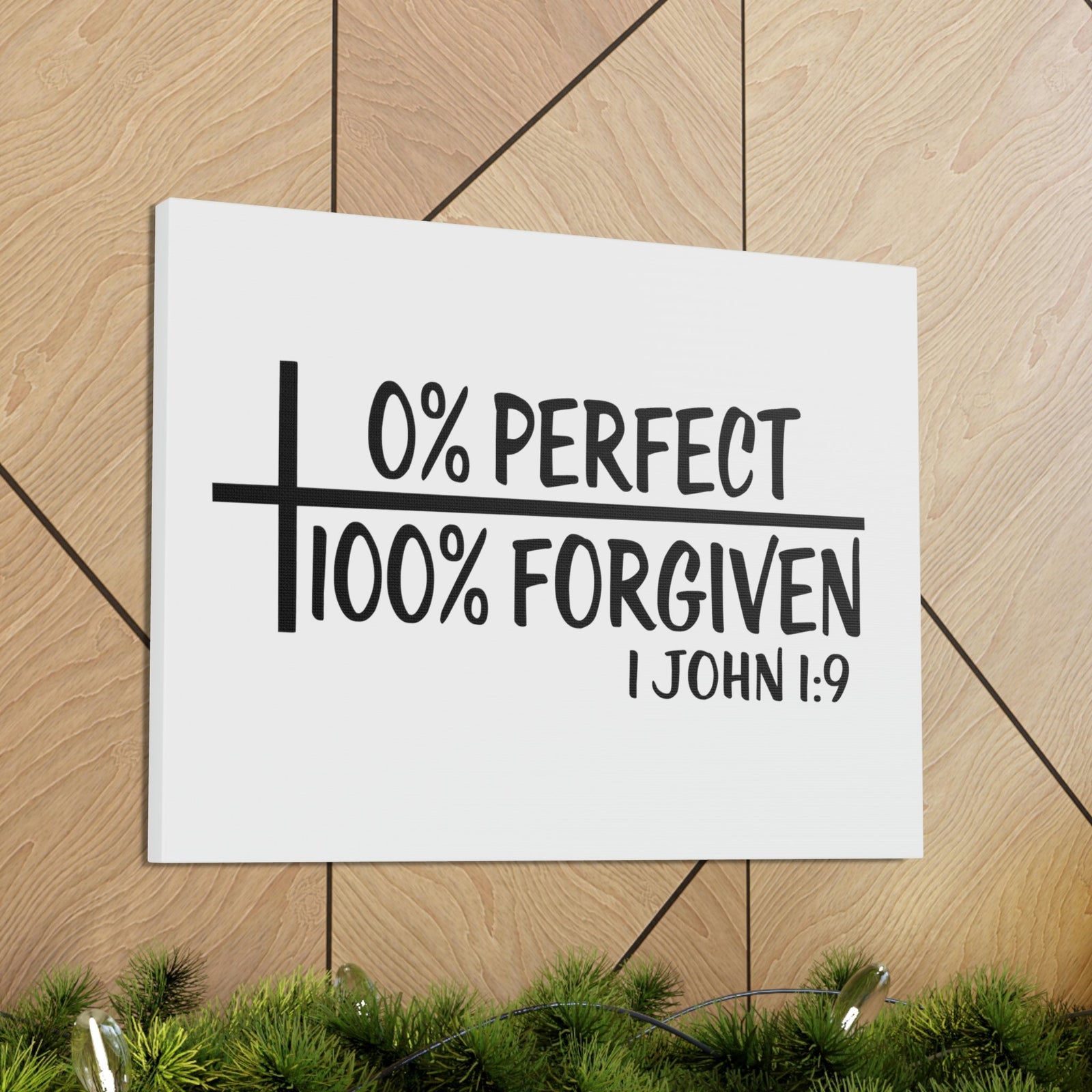 Scripture Walls Forgiven 1 John 1:9 Bible Verse Canvas Christian Wall Art Ready to Hang Unframed-Express Your Love Gifts
