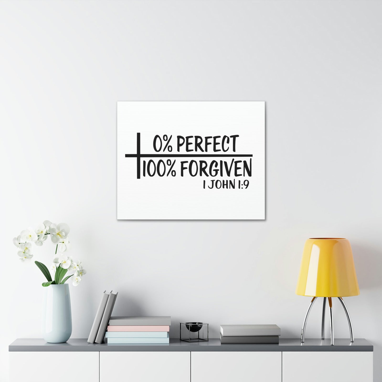 Scripture Walls Forgiven 1 John 1:9 Bible Verse Canvas Christian Wall Art Ready to Hang Unframed-Express Your Love Gifts