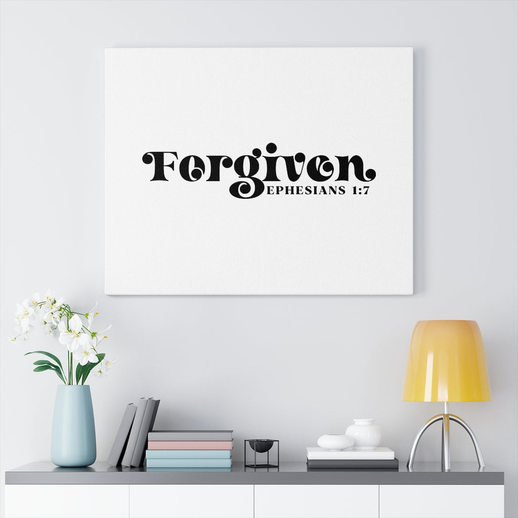 Scripture Walls Forgiven Ephesians 1:7 Bible Verse Canvas Christian Wall Art Ready to Hang Unframed-Express Your Love Gifts
