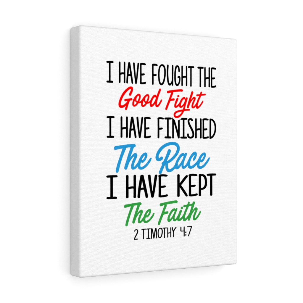 Scripture Walls Fought The Good Fight 2 Timothy 4:7 Bible Verse Canvas Christian Wall Art Ready to Hang Unframed-Express Your Love Gifts