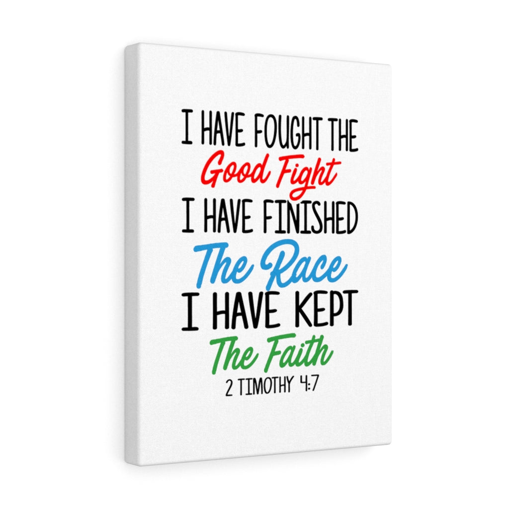 Scripture Walls Fought The Good Fight 2 Timothy 4:7 Bible Verse Canvas Christian Wall Art Ready to Hang Unframed-Express Your Love Gifts