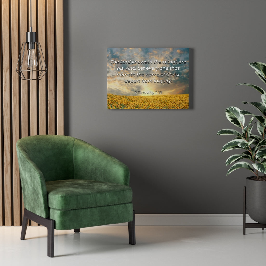 Scripture Walls Foundation Of God 2 Timothy 2:19 Bible Verse Canvas Christian Wall Art Ready to Hang Unframed-Express Your Love Gifts