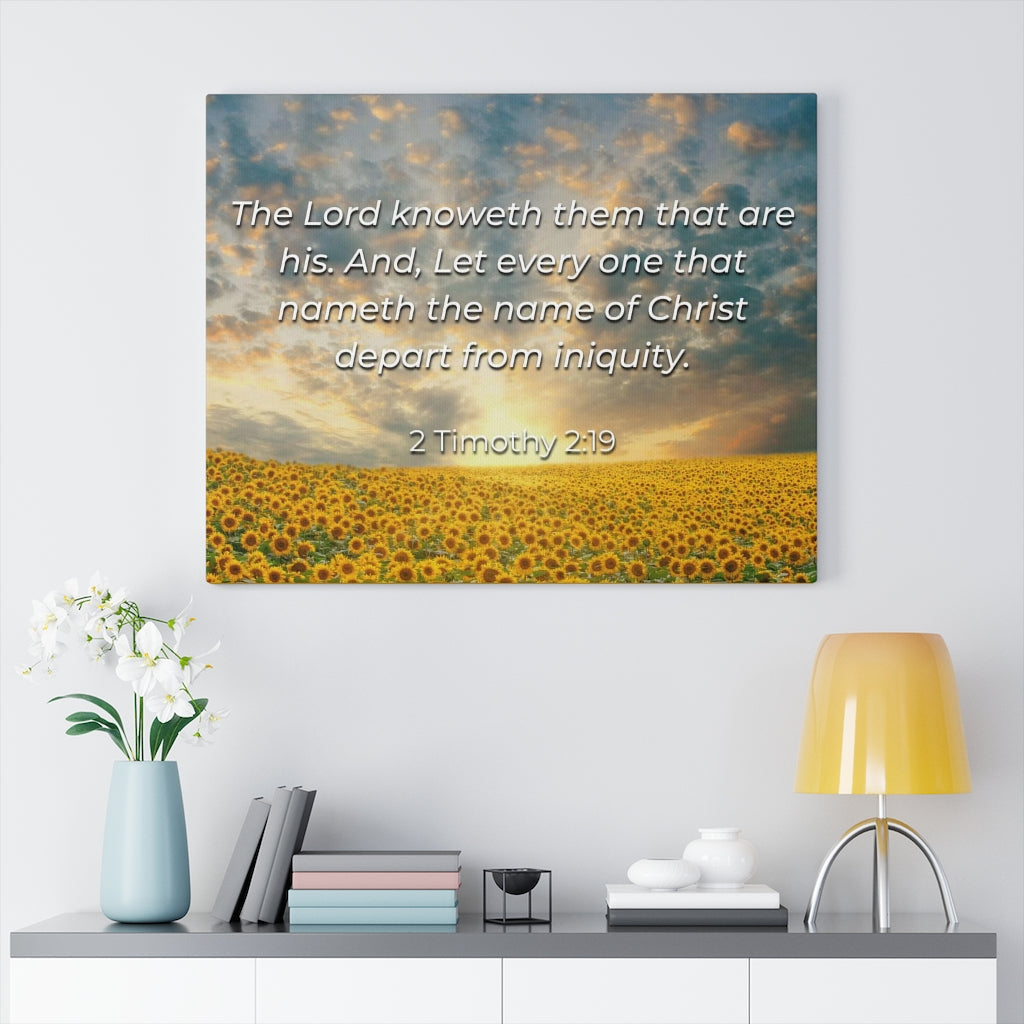 Scripture Walls Foundation Of God 2 Timothy 2:19 Bible Verse Canvas Christian Wall Art Ready to Hang Unframed-Express Your Love Gifts