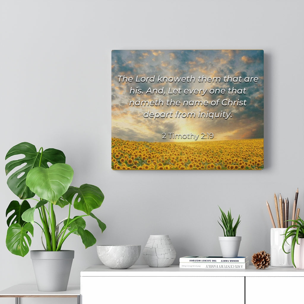 Scripture Walls Foundation Of God 2 Timothy 2:19 Bible Verse Canvas Christian Wall Art Ready to Hang Unframed-Express Your Love Gifts