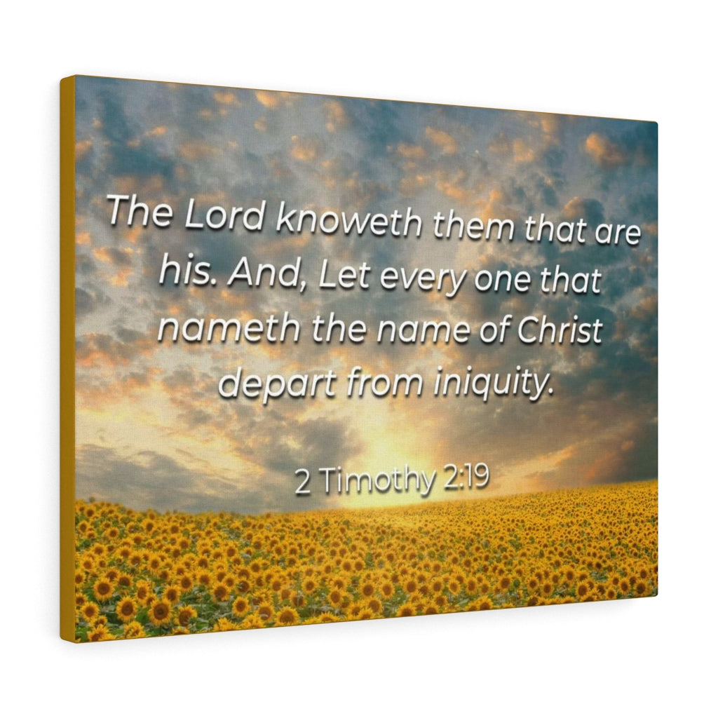 Scripture Walls Foundation Of God 2 Timothy 2:19 Bible Verse Canvas Christian Wall Art Ready to Hang Unframed-Express Your Love Gifts