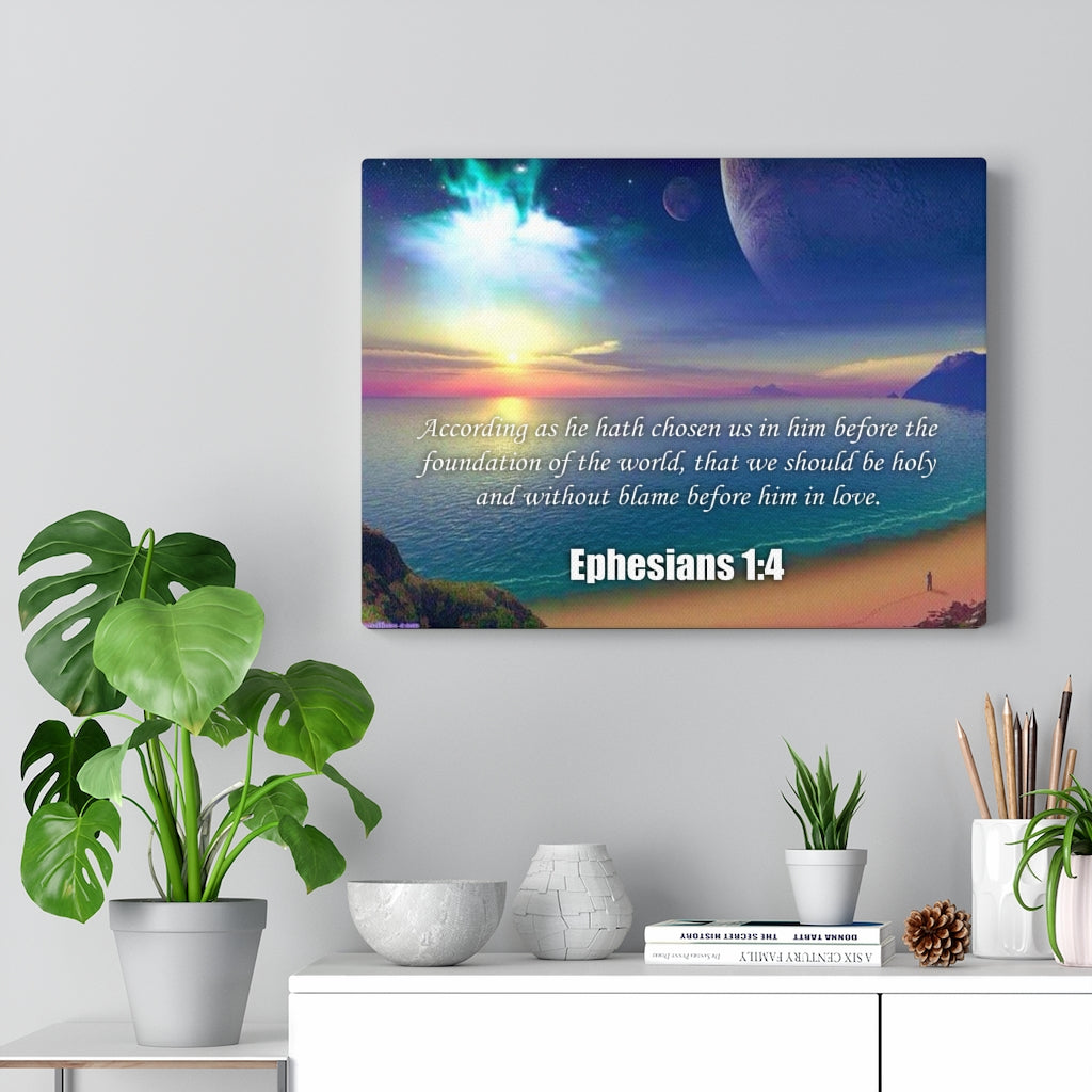 Scripture Walls Foundation of the World Ephesians 1:4 Bible Verse Canvas Christian Wall Art Ready to Hang Unframed-Express Your Love Gifts