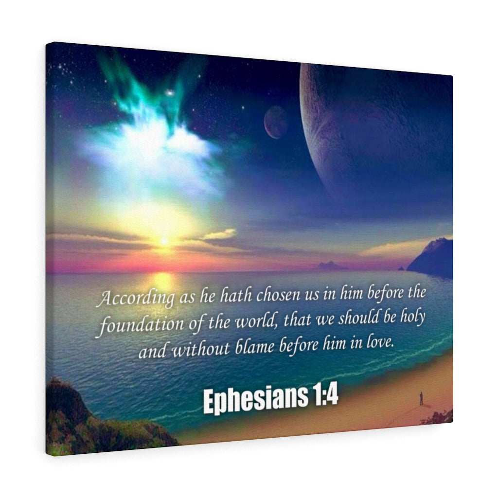 Scripture Walls Foundation of the World Ephesians 1:4 Bible Verse Canvas Christian Wall Art Ready to Hang Unframed-Express Your Love Gifts