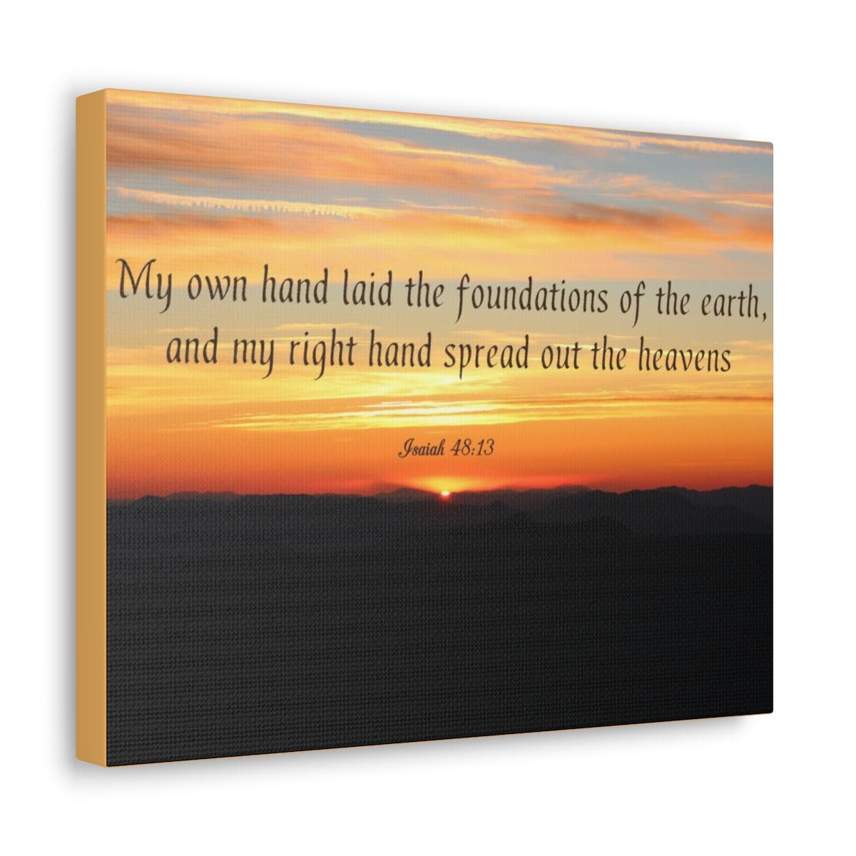Scripture Walls Foundations Of The Earth Isaiah 48:13 Bible Verse Canvas Christian Wall Art Bible Verse Print Ready To Hang Unframed-Express Your Love Gifts