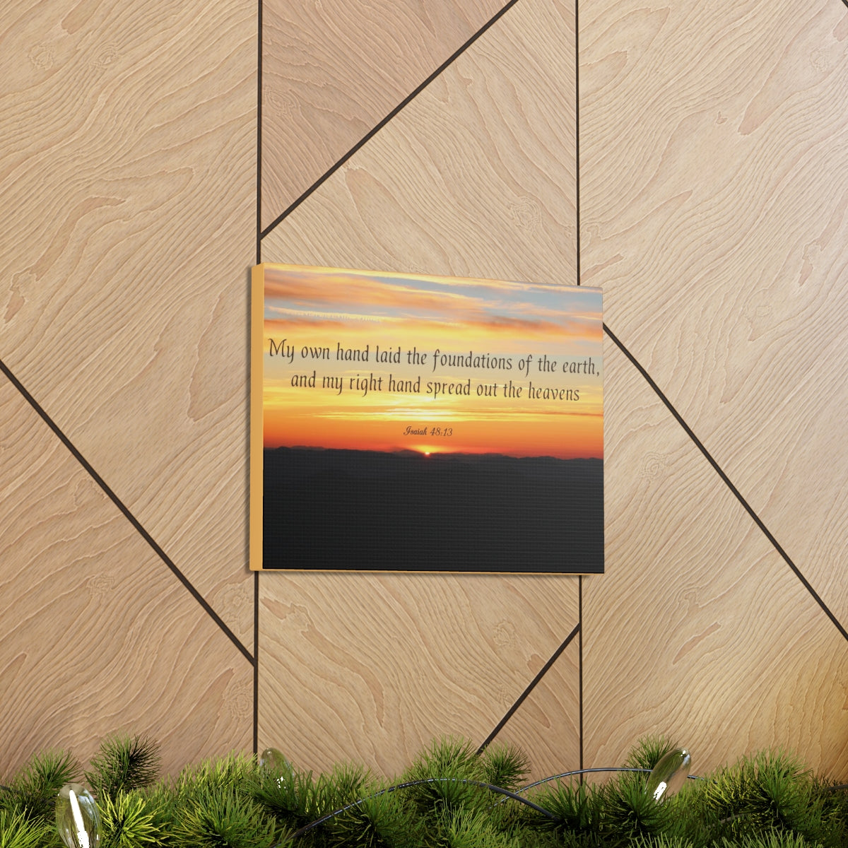 Scripture Walls Foundations Of The Earth Isaiah 48:13 Bible Verse Canvas Christian Wall Art Bible Verse Print Ready To Hang Unframed-Express Your Love Gifts