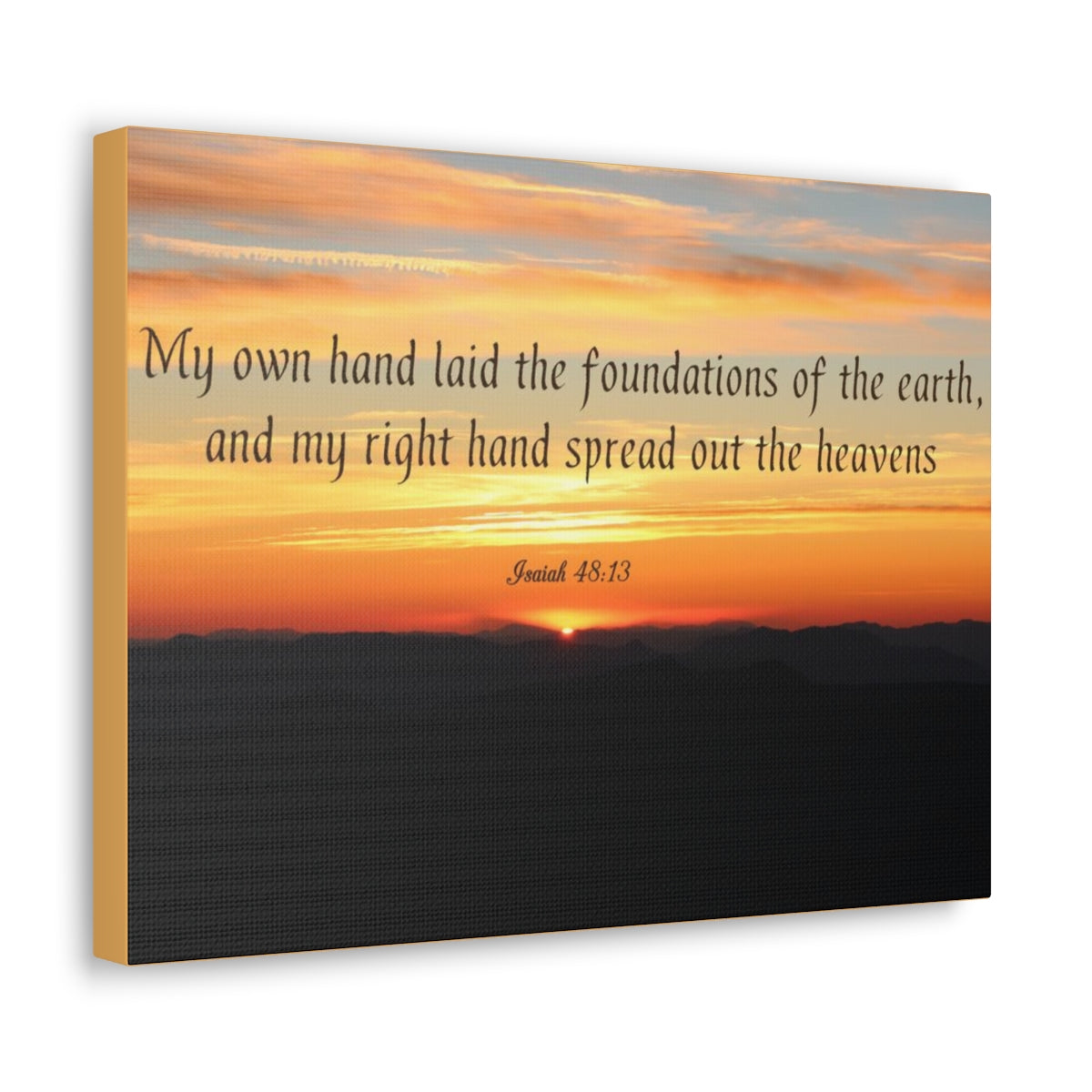 Scripture Walls Foundations Of The Earth Isaiah 48:13 Bible Verse Canvas Christian Wall Art Bible Verse Print Ready To Hang Unframed-Express Your Love Gifts