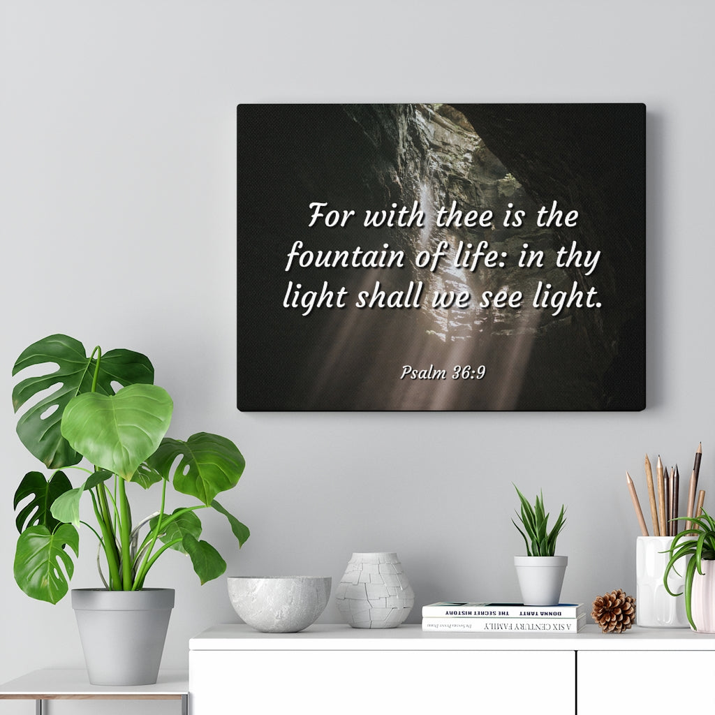 Scripture Walls Fountain Of Life Psalms 36:9 Bible Verse Canvas Christian Wall Art Ready to Hang Unframed-Express Your Love Gifts