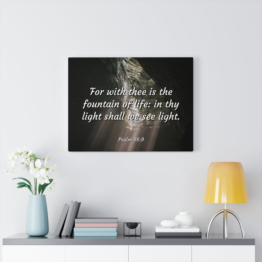 Scripture Walls Fountain Of Life Psalms 36:9 Bible Verse Canvas Christian Wall Art Ready to Hang Unframed-Express Your Love Gifts