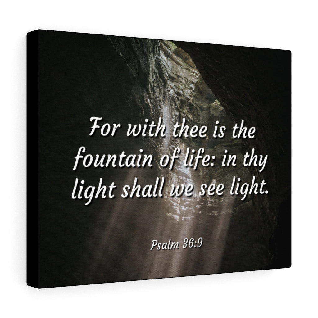 Scripture Walls Fountain Of Life Psalms 36:9 Bible Verse Canvas Christian Wall Art Ready to Hang Unframed-Express Your Love Gifts