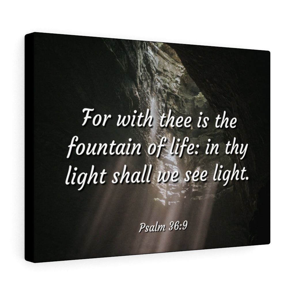 Scripture Walls Fountain Of Life Psalms 36:9 Bible Verse Canvas Christian Wall Art Ready to Hang Unframed-Express Your Love Gifts