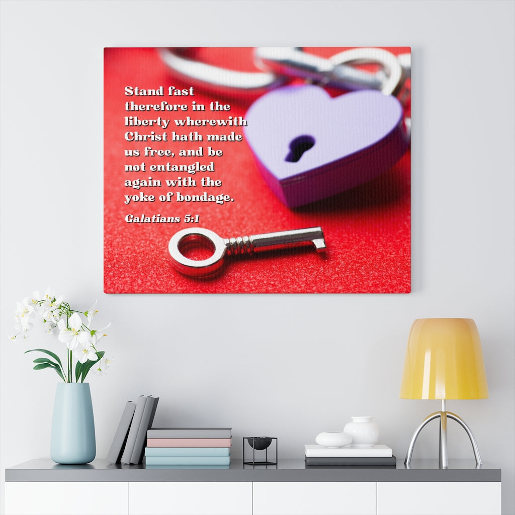 Scripture Walls Free Galatians 5:1 Bible Verse Canvas Christian Wall Art Ready to Hang Unframed-Express Your Love Gifts