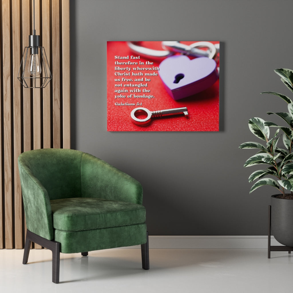 Scripture Walls Free Galatians 5:1 Bible Verse Canvas Christian Wall Art Ready to Hang Unframed-Express Your Love Gifts
