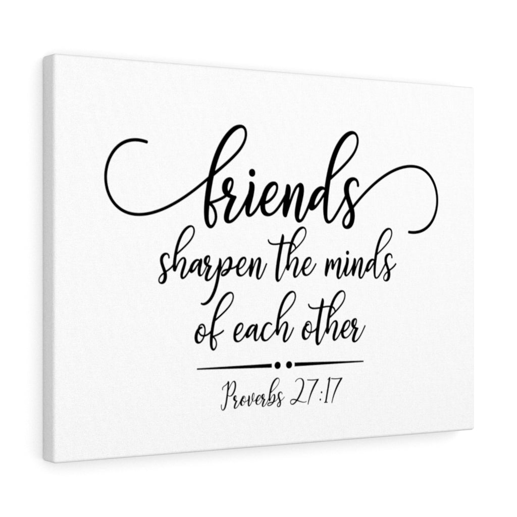 Scripture Walls Friends Proverbs 27:17 Bible Verse Canvas Christian Wall Art Ready to Hang Unframed-Express Your Love Gifts